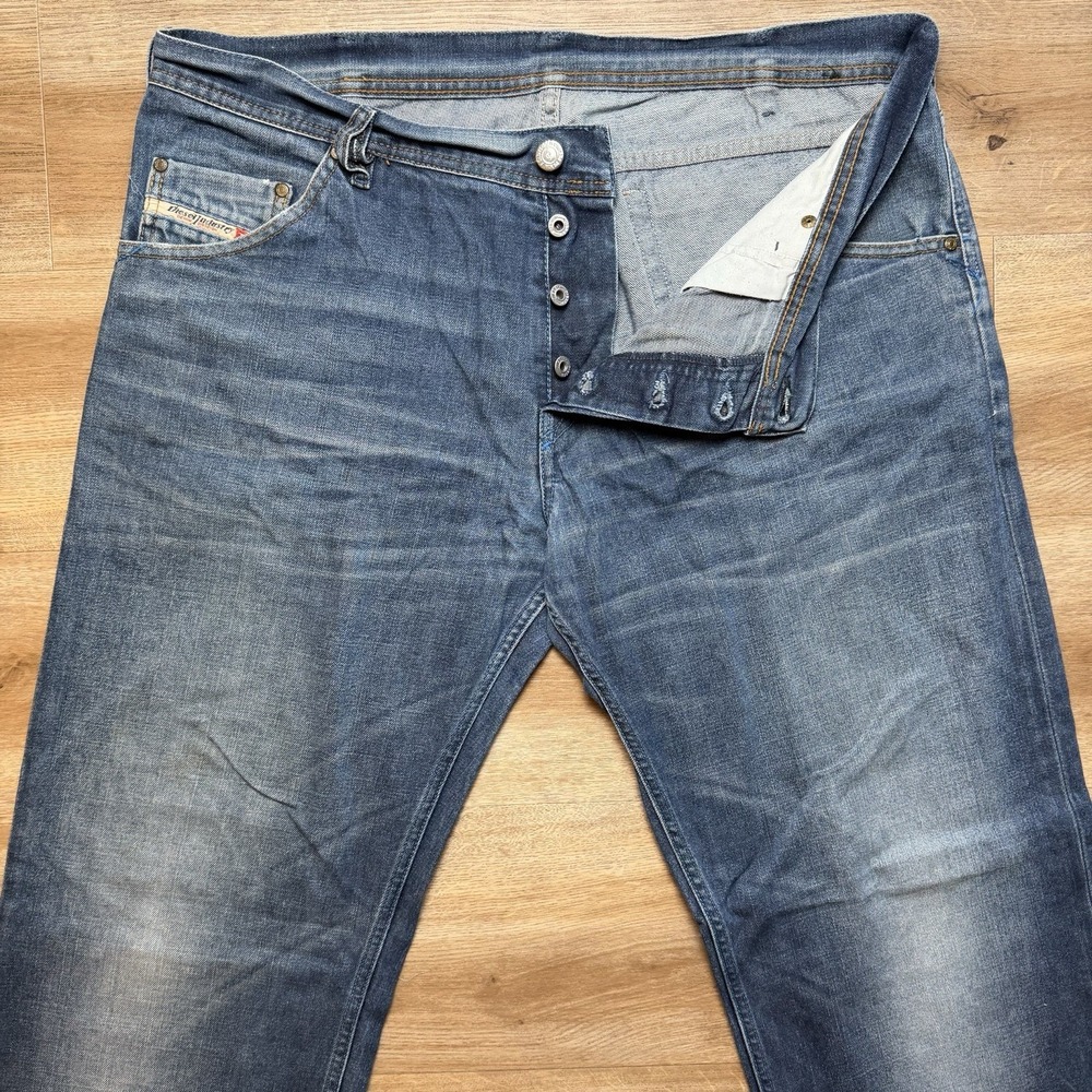 Diesel Jeeves Jeans Men 38x32 Blue Relaxed Straight Baggy Fit Hip Hop Italy Y2K - Picture 2 of 14